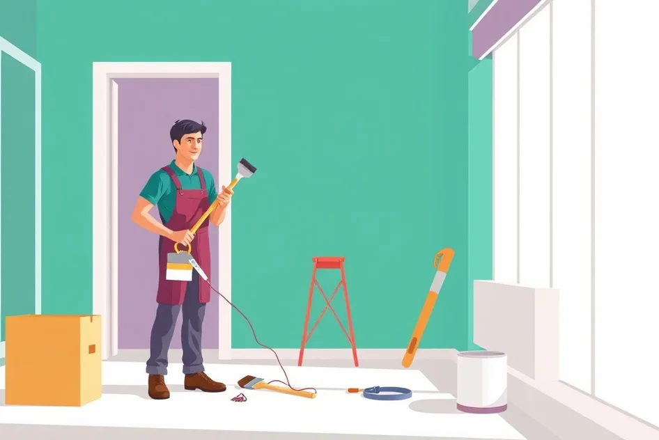 Intérieur rénové après travaux de peinture à Denain